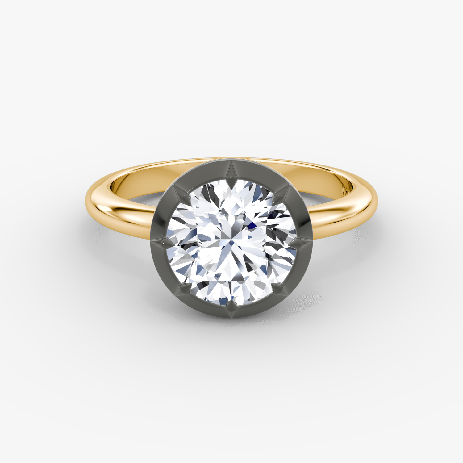 Georgian Round Brilliant Two-Tone Ring