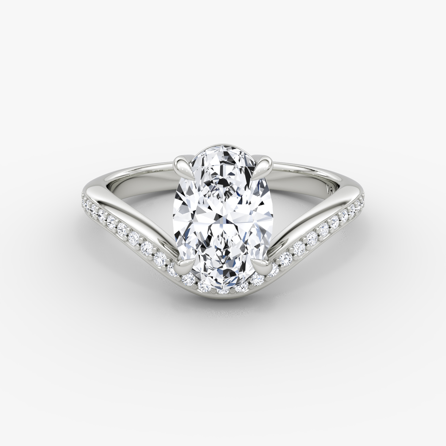 Curved Oval Platinum Ring