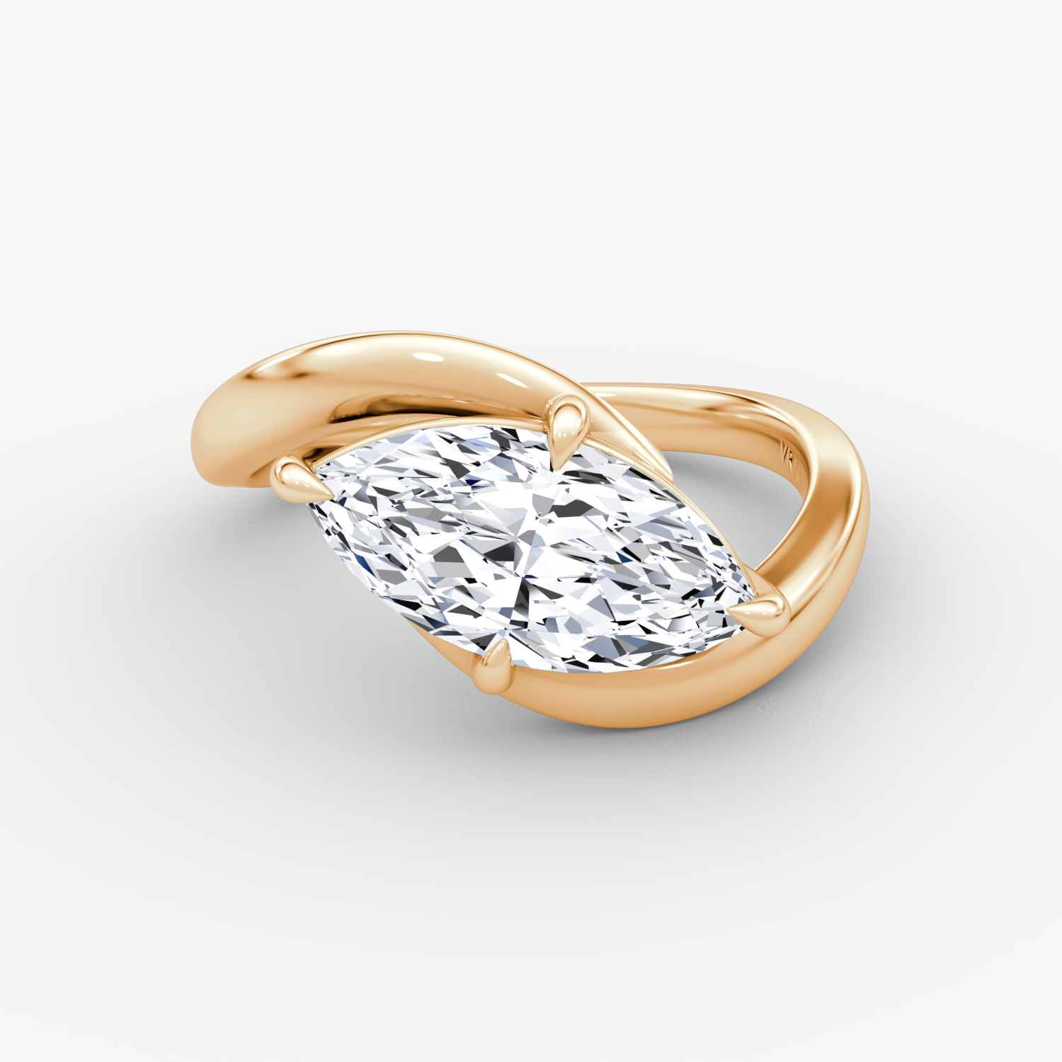 Wrapped Solitaire Marquise Engagement Ring | 14k Rose Gold