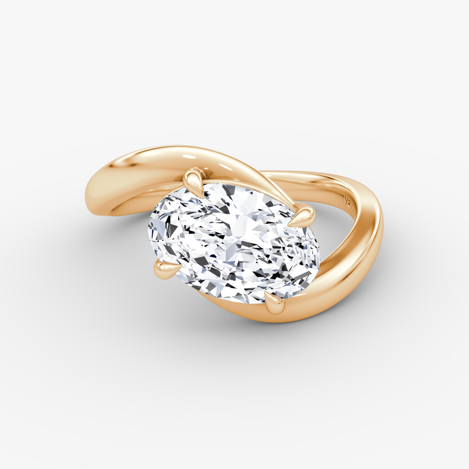 Wrapped Solitaire Oval Engagement Ring