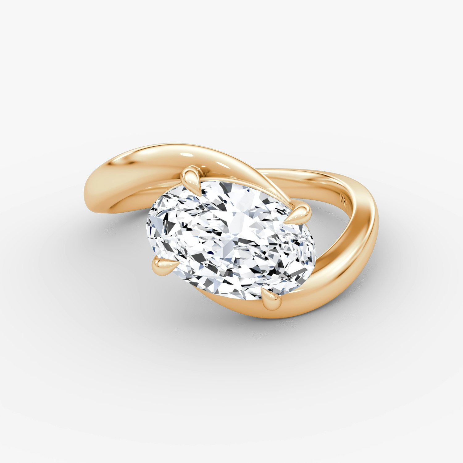 Wrapped Solitaire Oval Engagement Ring
