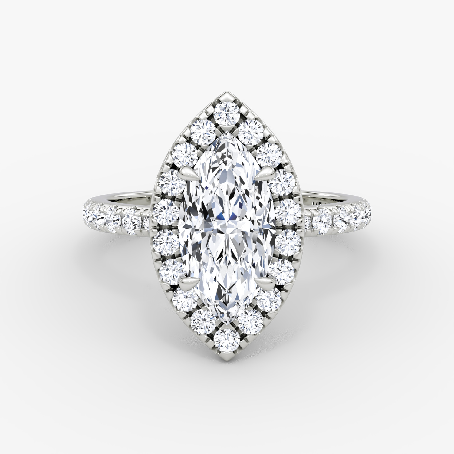 Platinum Marquise Halo Ring