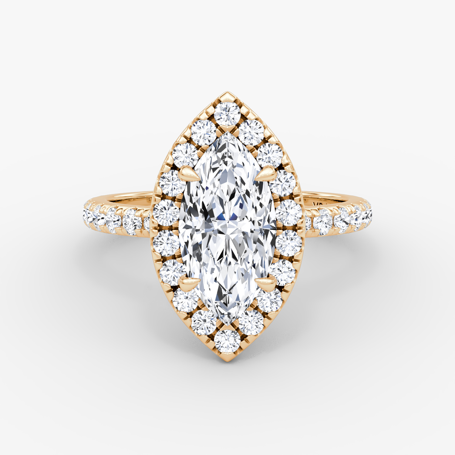 Halo Marquise Engagement Ring | 14k Rose Gold