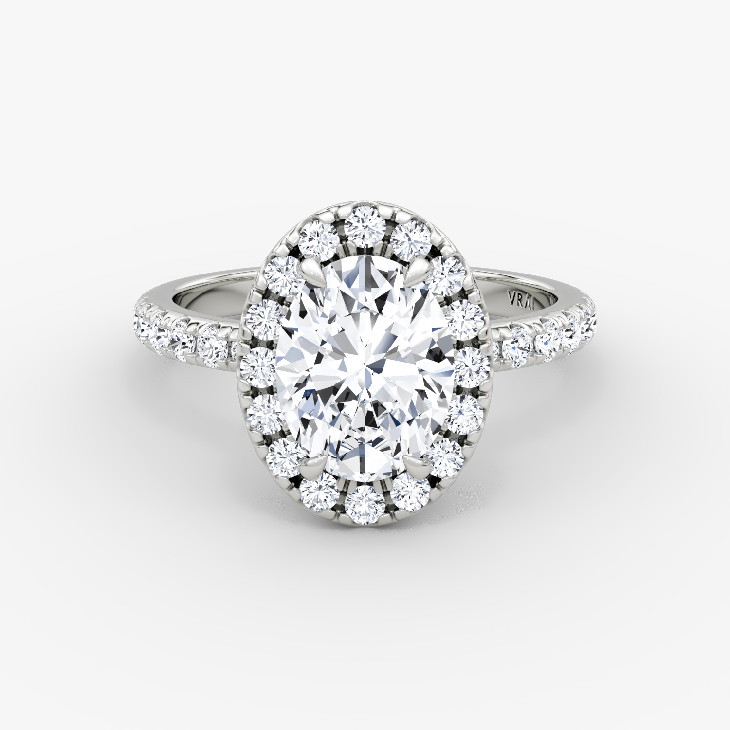 Platinum Oval Halo Engagement Ring