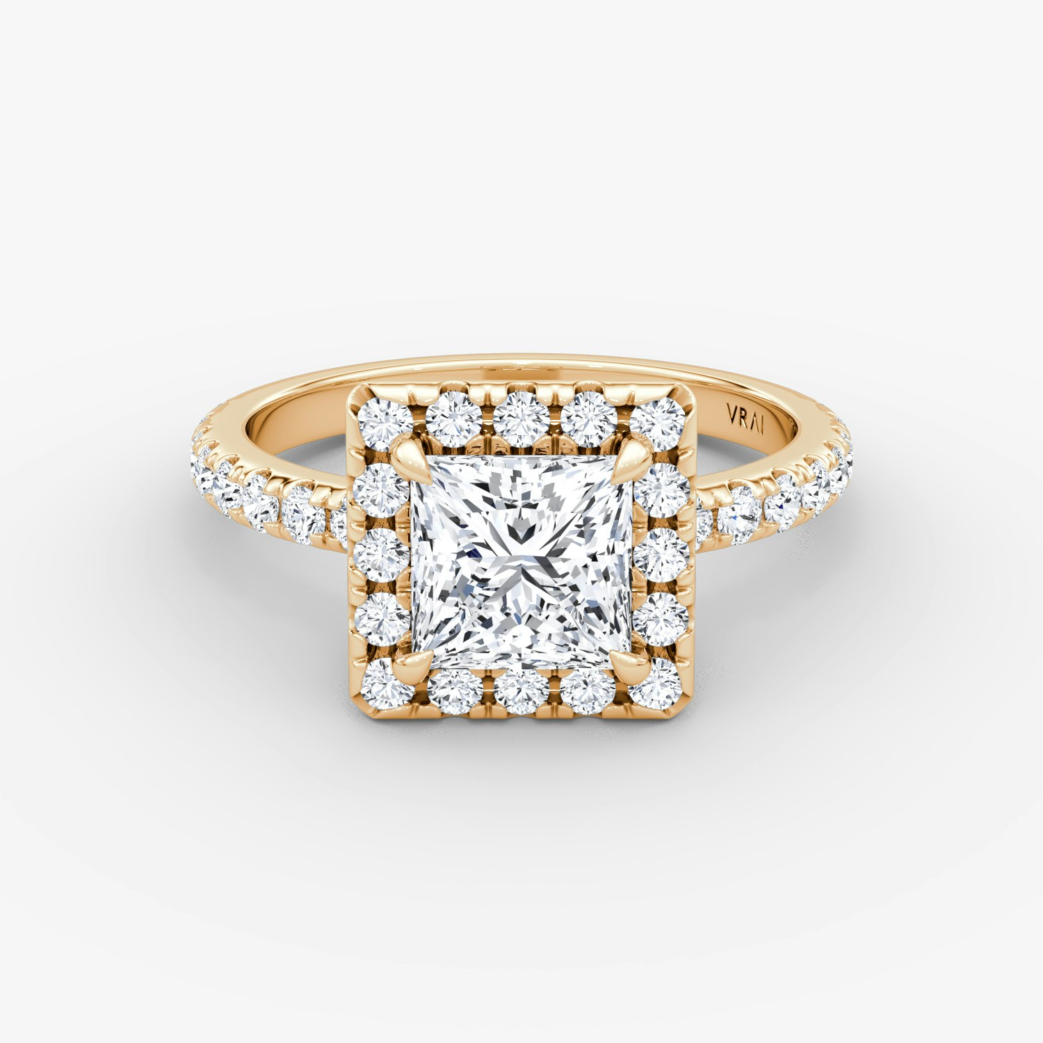 Halo Princess Engagement Ring | 14k Rose Gold