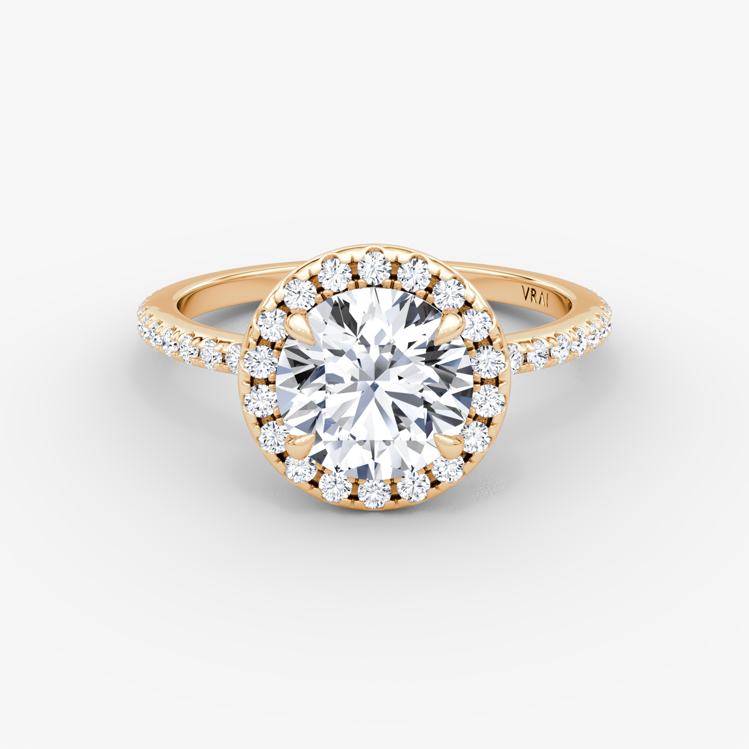 Halo Round Brilliant Engagement Ring | 14k Rose Gold