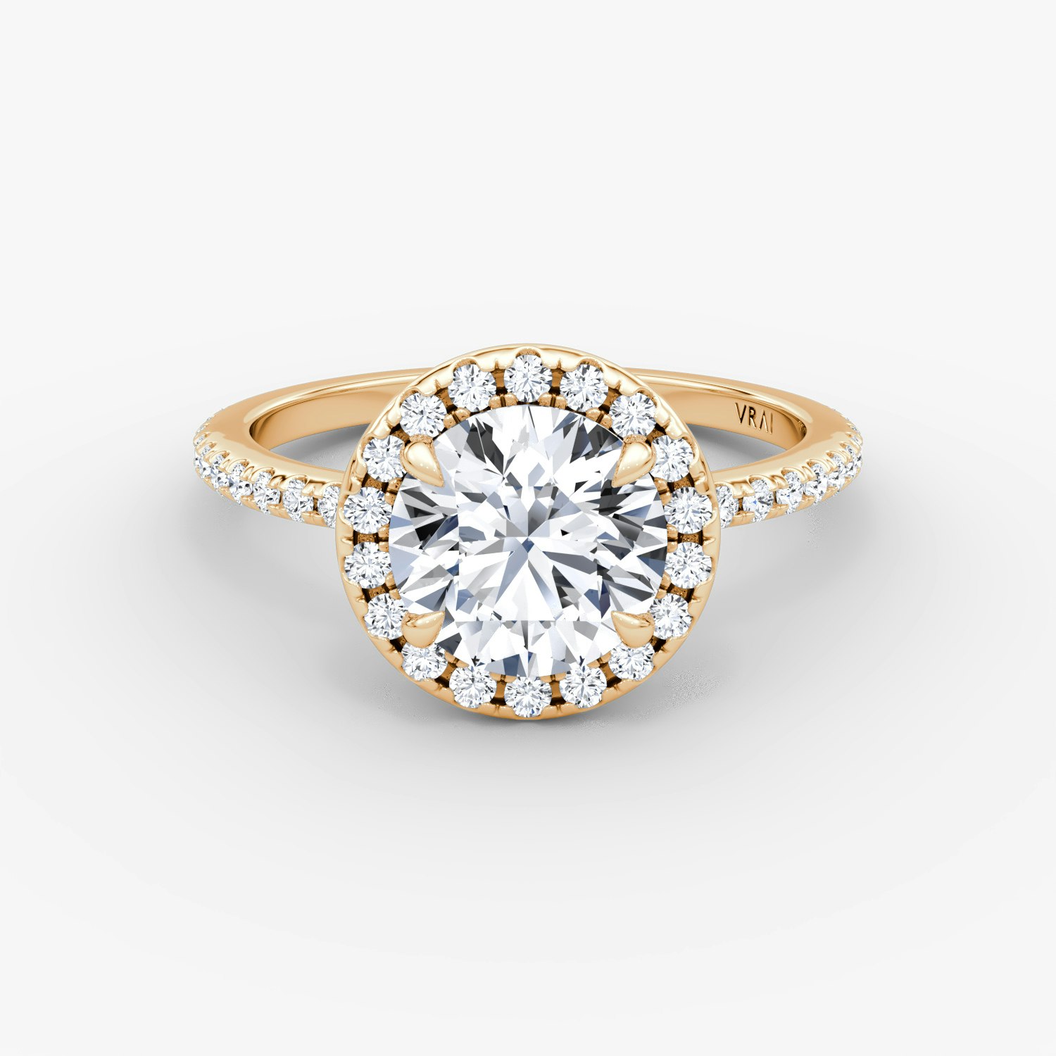 Halo Round Brilliant Engagement Ring | 14k Rose Gold