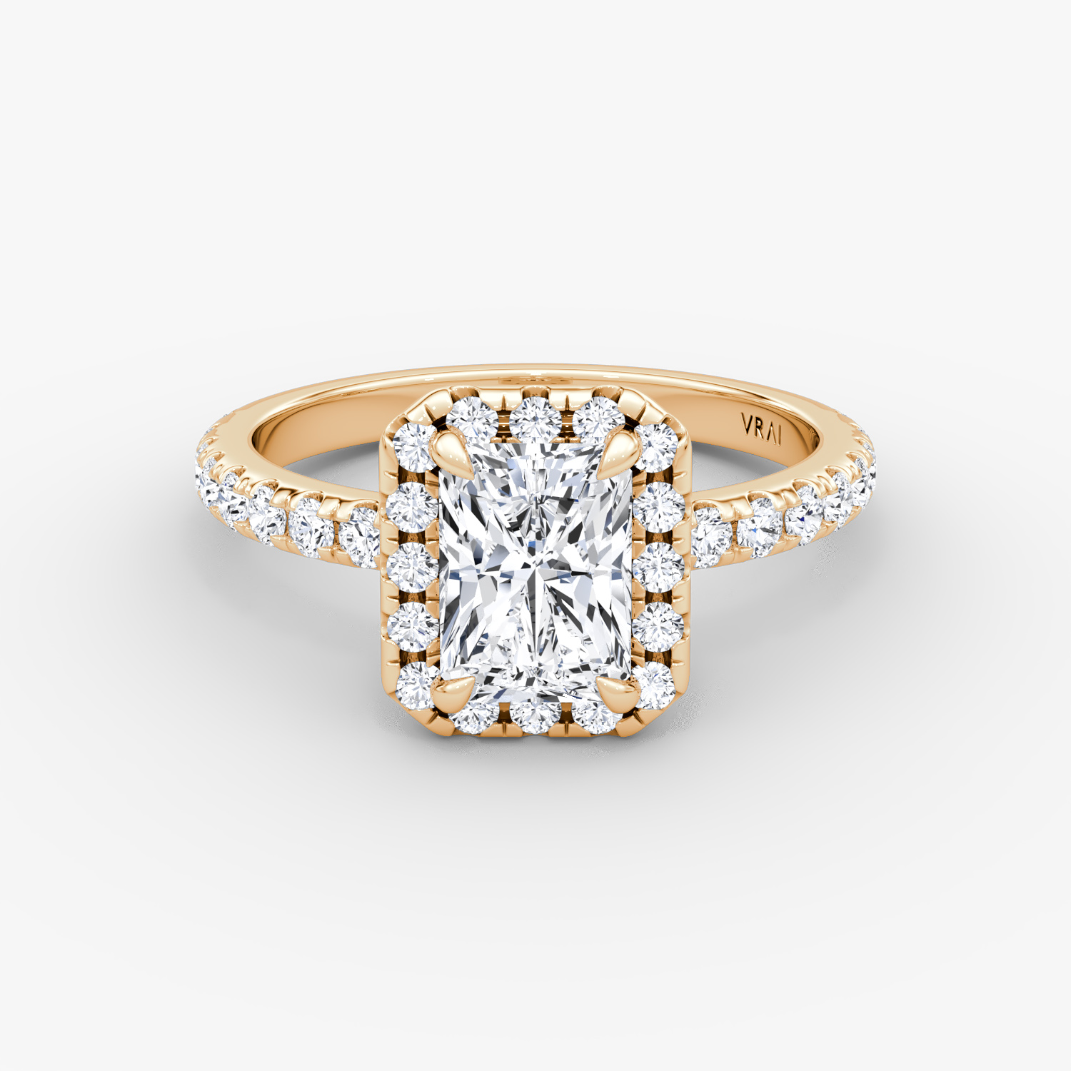 Halo Radiant Engagement Ring | 14k Rose Gold