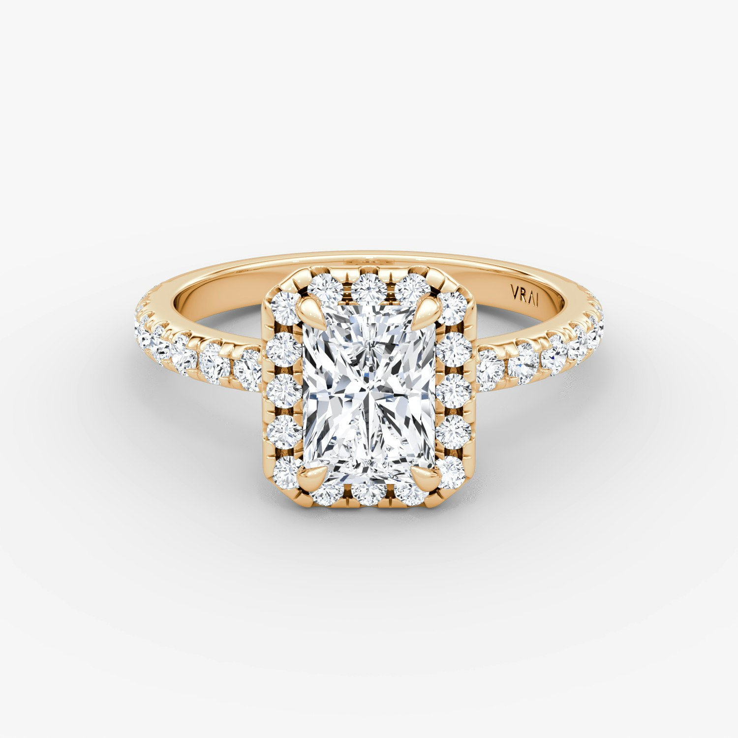 Halo Radiant Engagement Ring | 14k Rose Gold