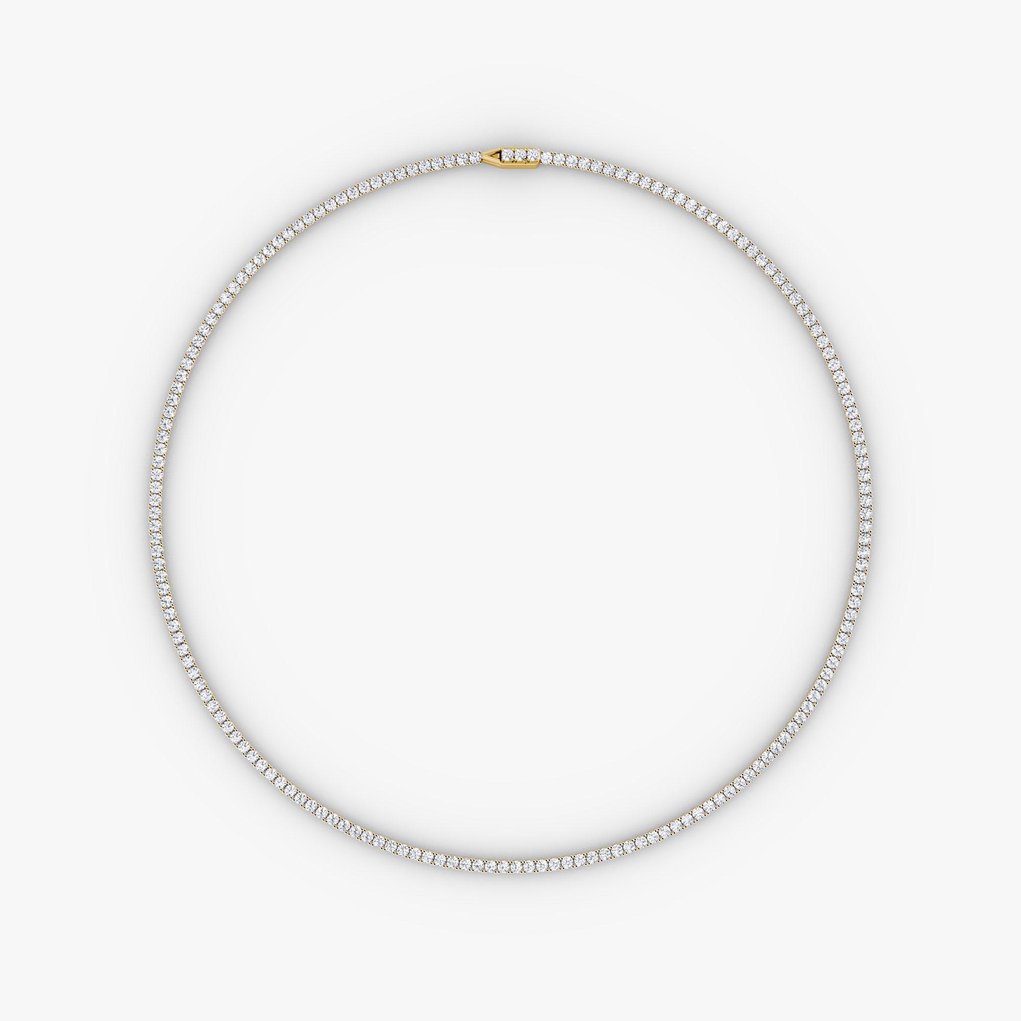 VRAI Classic Tennis Round Brilliant Necklaces | 14k Yellow Gold