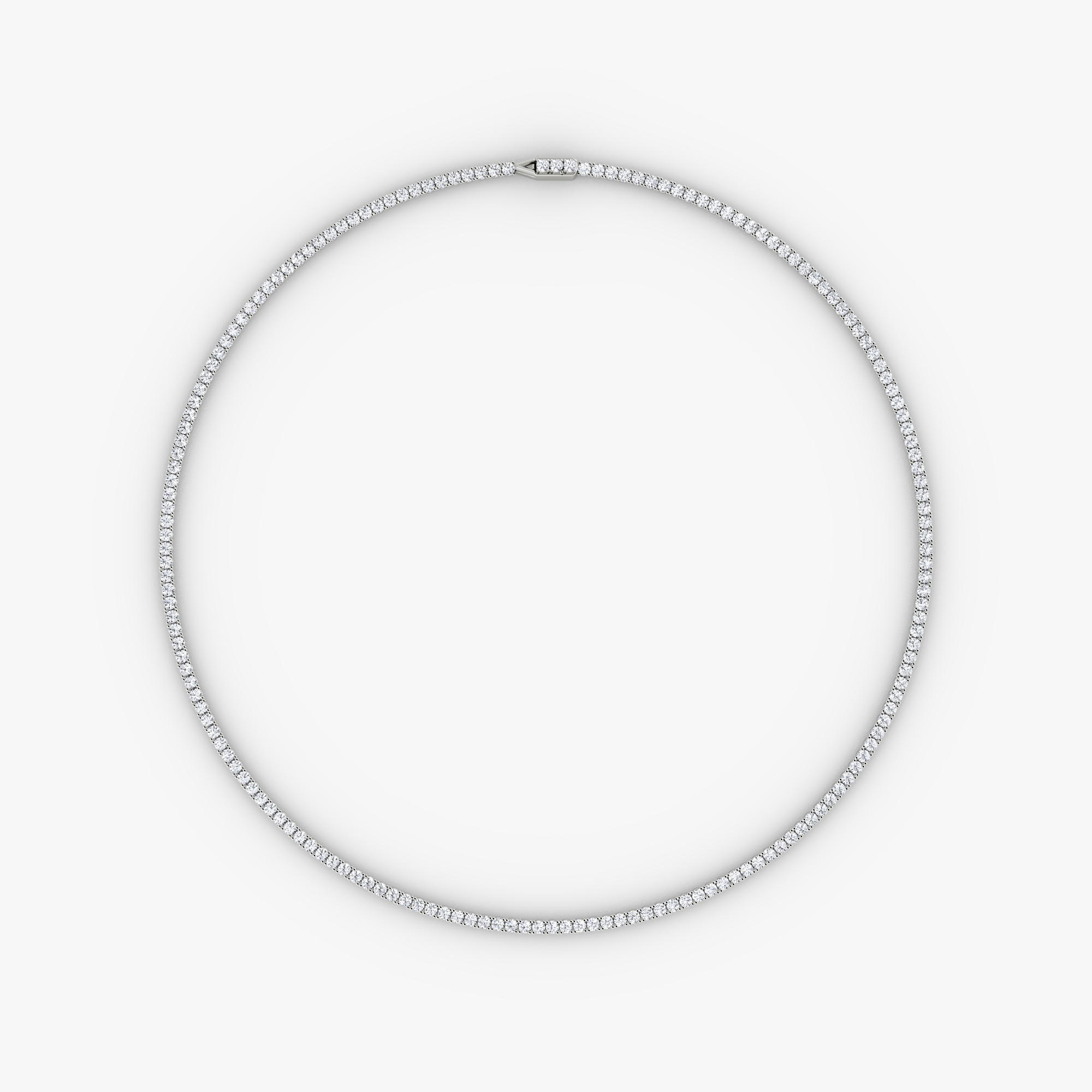 VRAI Classic Tennis Round Brilliant Necklaces | 14k White Gold