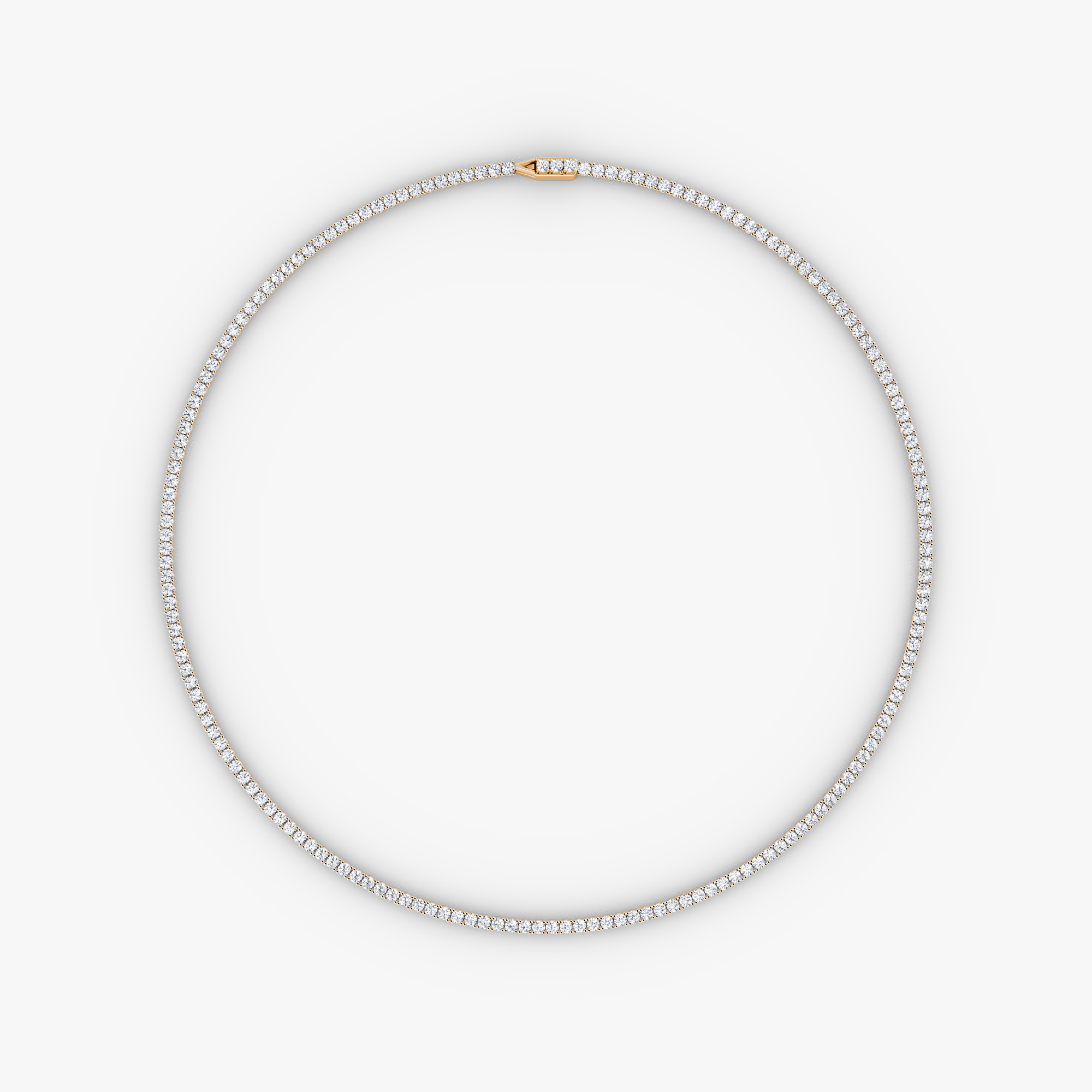 VRAI Classic Tennis Round Brilliant Necklaces | 14k Rose Gold