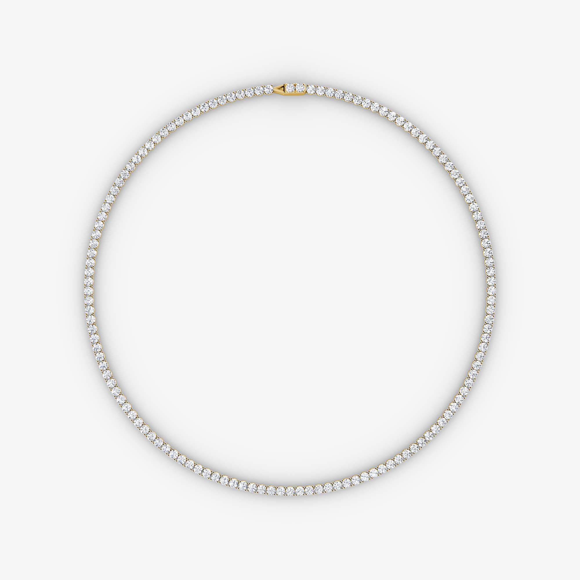 VRAI Classic Tennis Round Brilliant Necklaces | 14k Yellow Gold