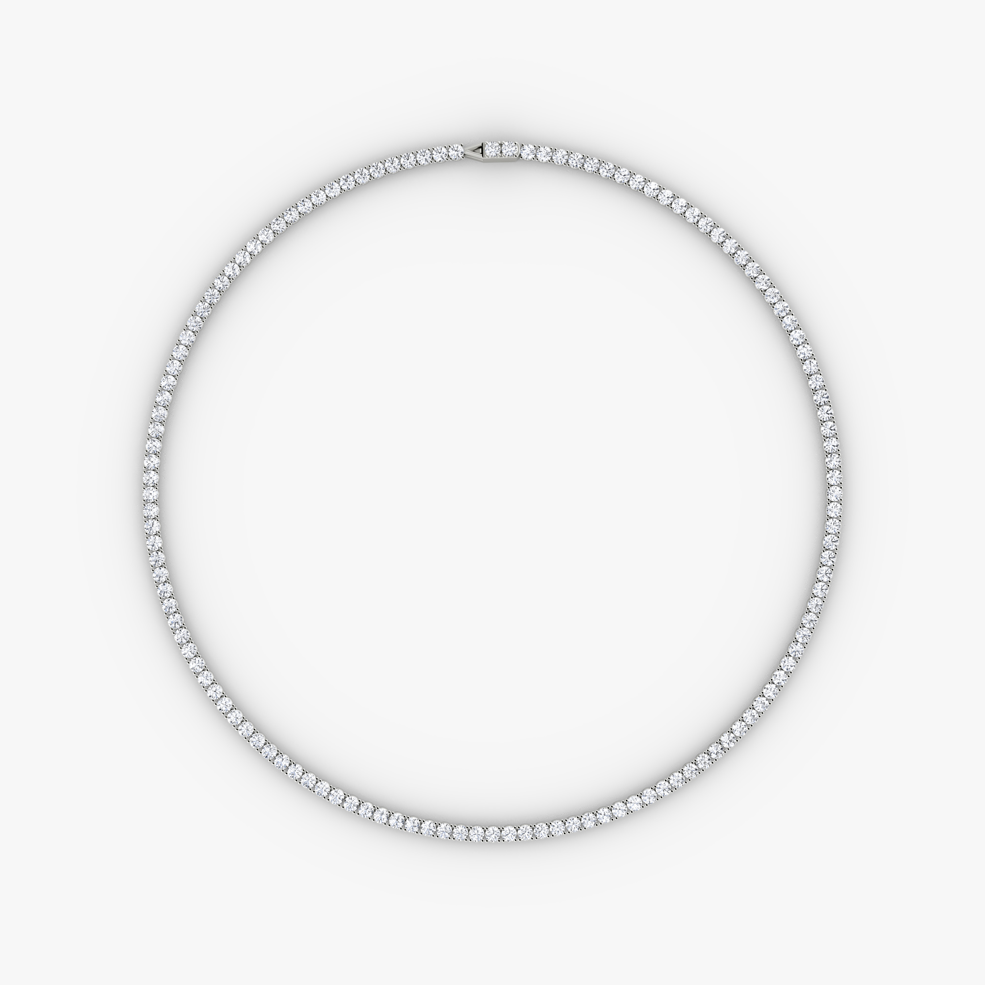 VRAI Classic Tennis Round Brilliant Necklaces | 14k White Gold