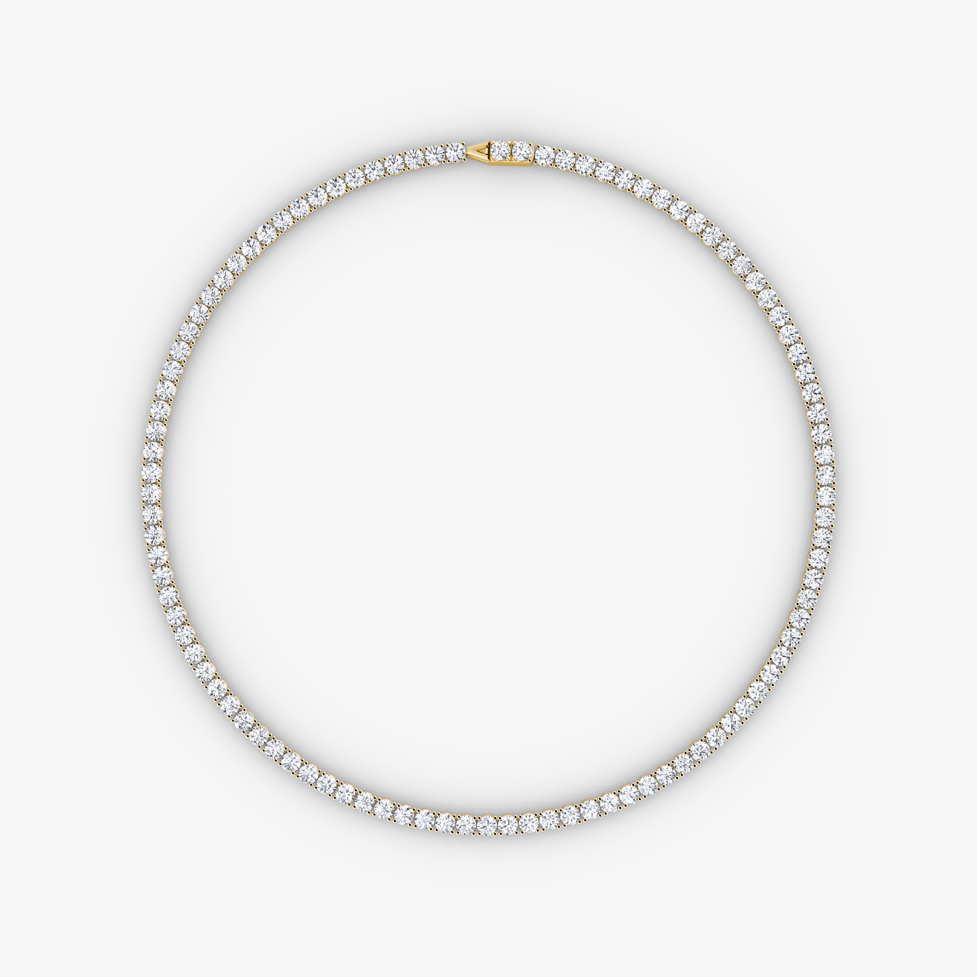 VRAI Classic Tennis Round Brilliant Necklaces | 14k Yellow Gold