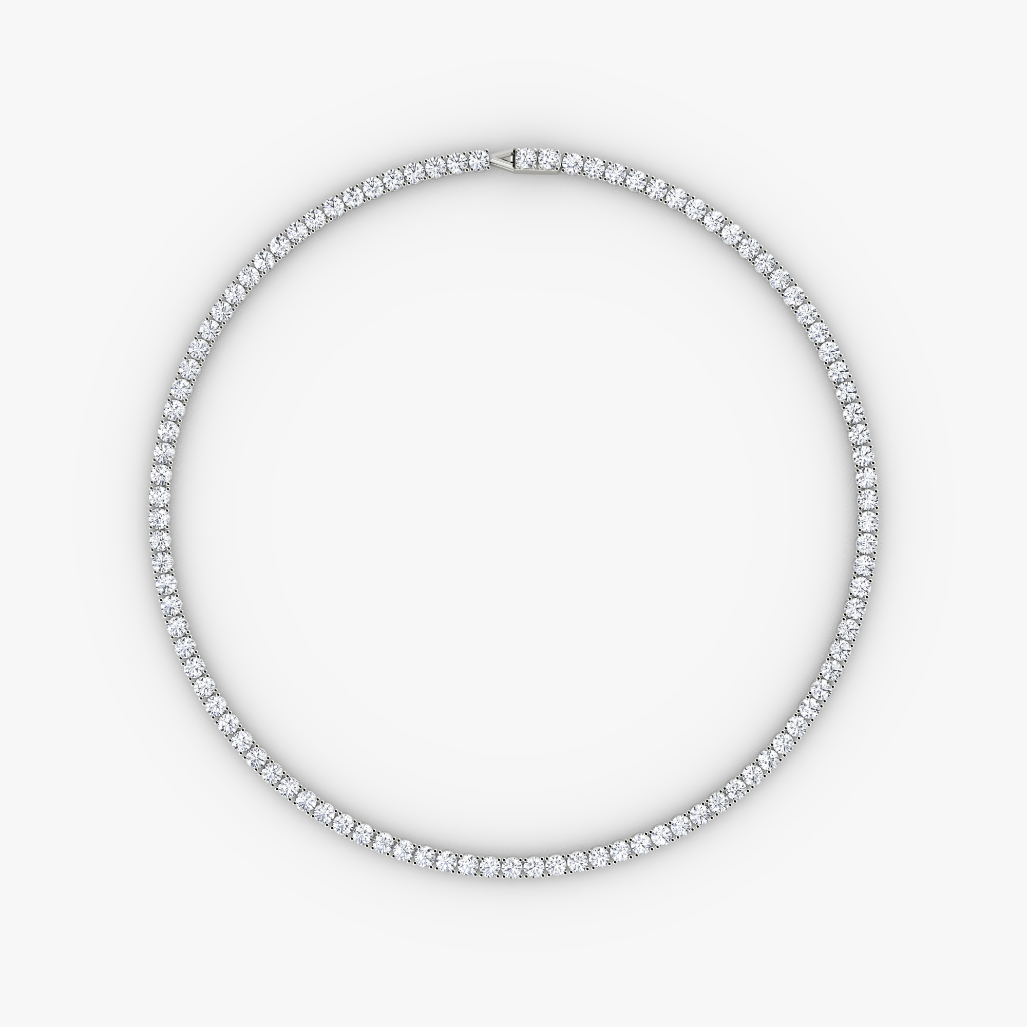 VRAI Classic Tennis Round Brilliant Necklaces | 14k White Gold