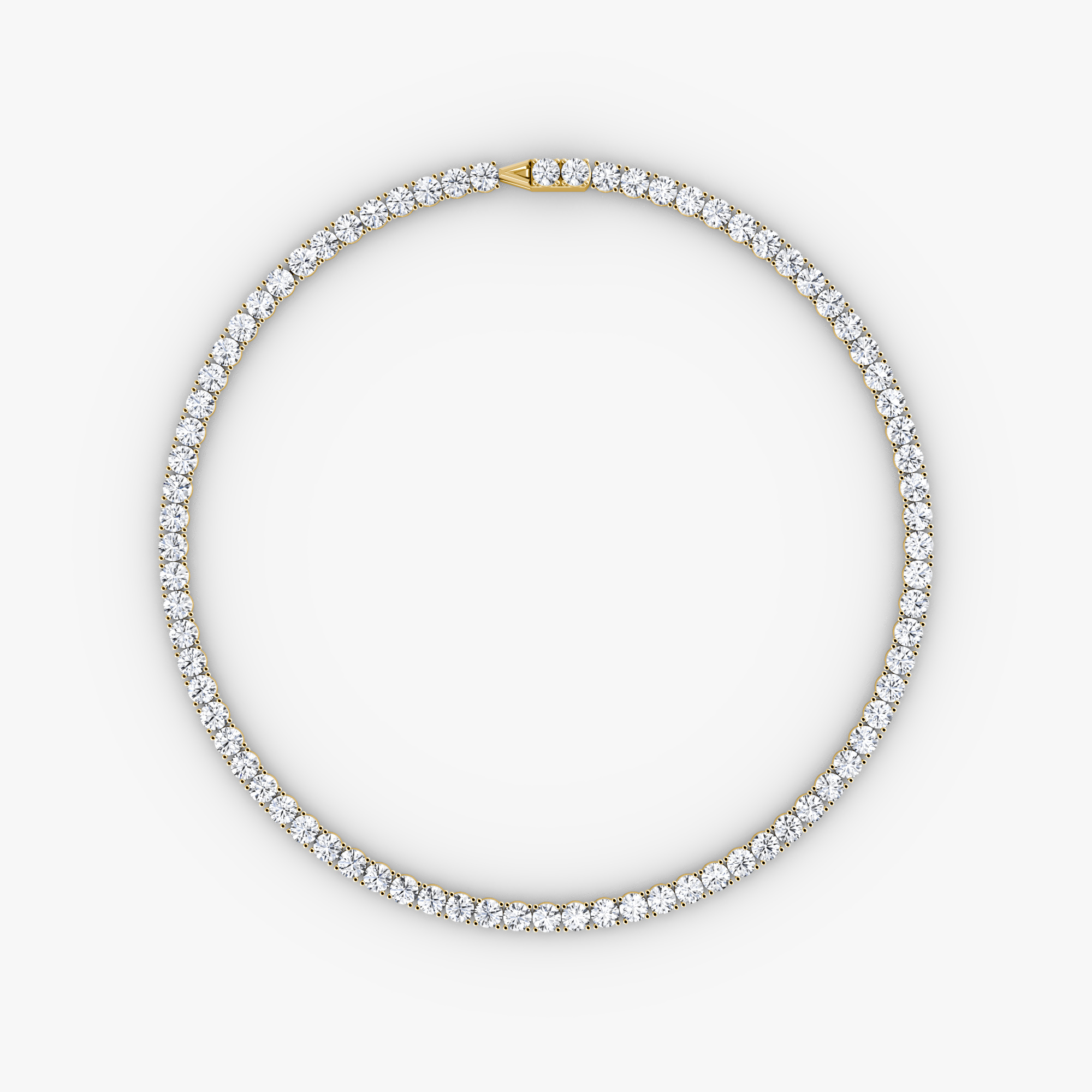 VRAI Classic Tennis Round Brilliant Necklaces | 14k Yellow Gold