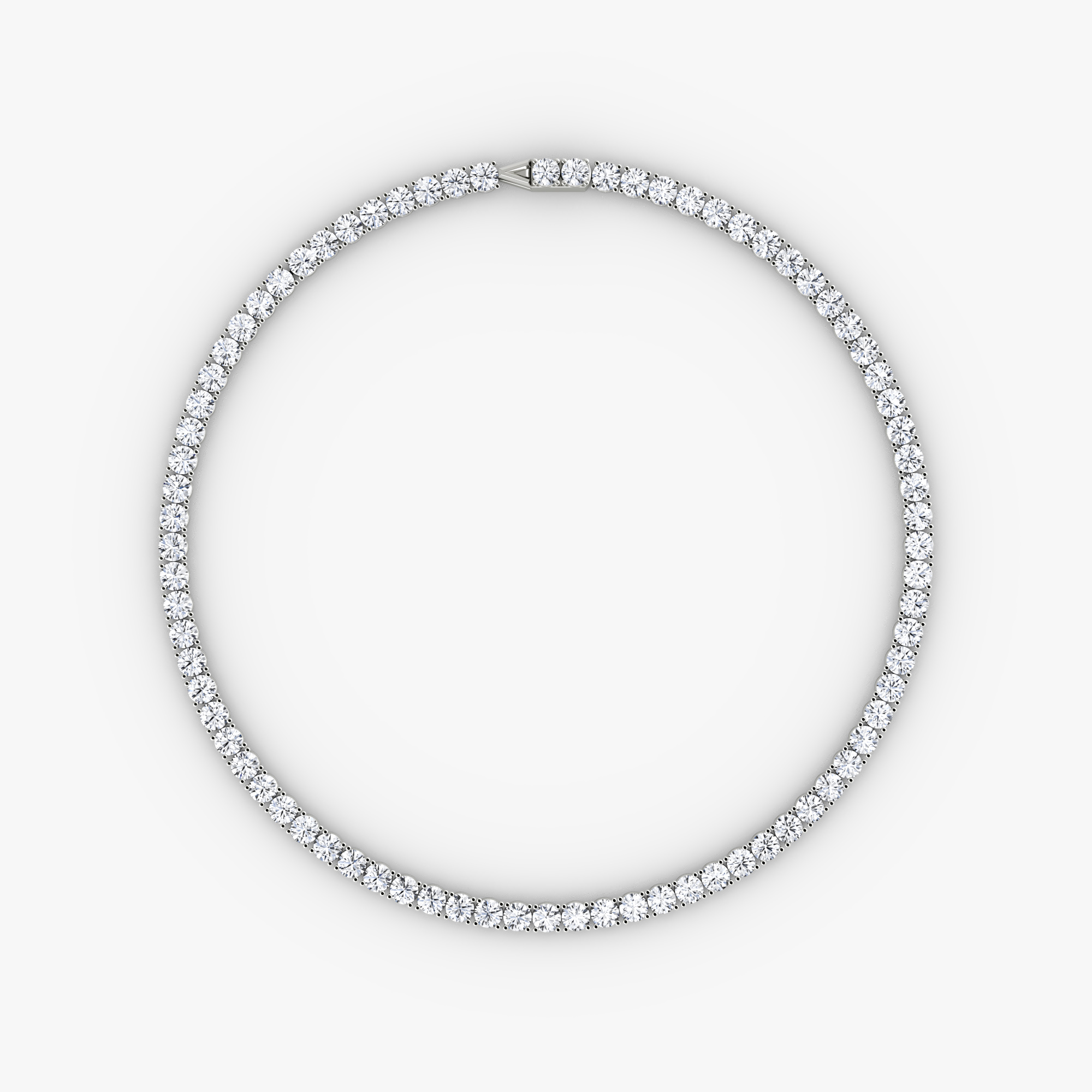 VRAI Classic Tennis Round Brilliant Necklaces | 14k White Gold