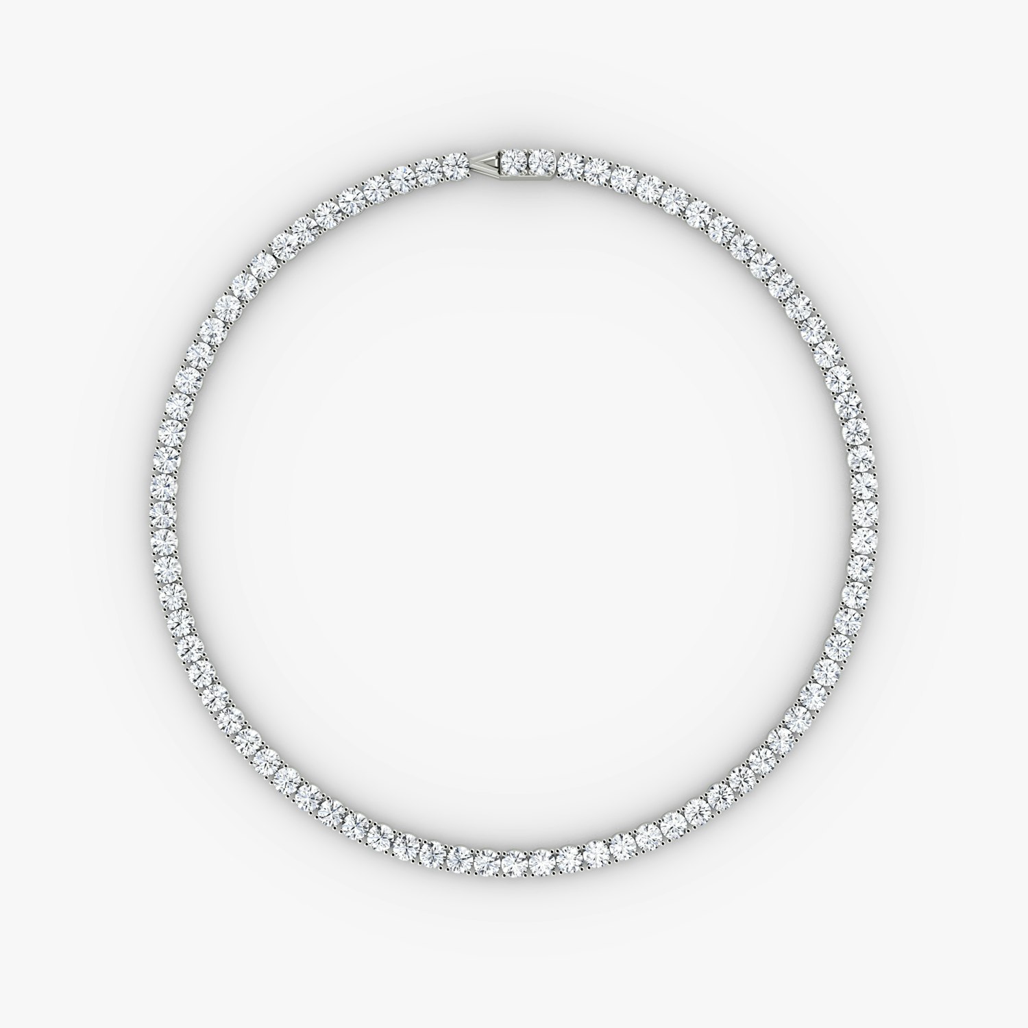 VRAI Classic Tennis Round Brilliant Necklaces | 14k White Gold