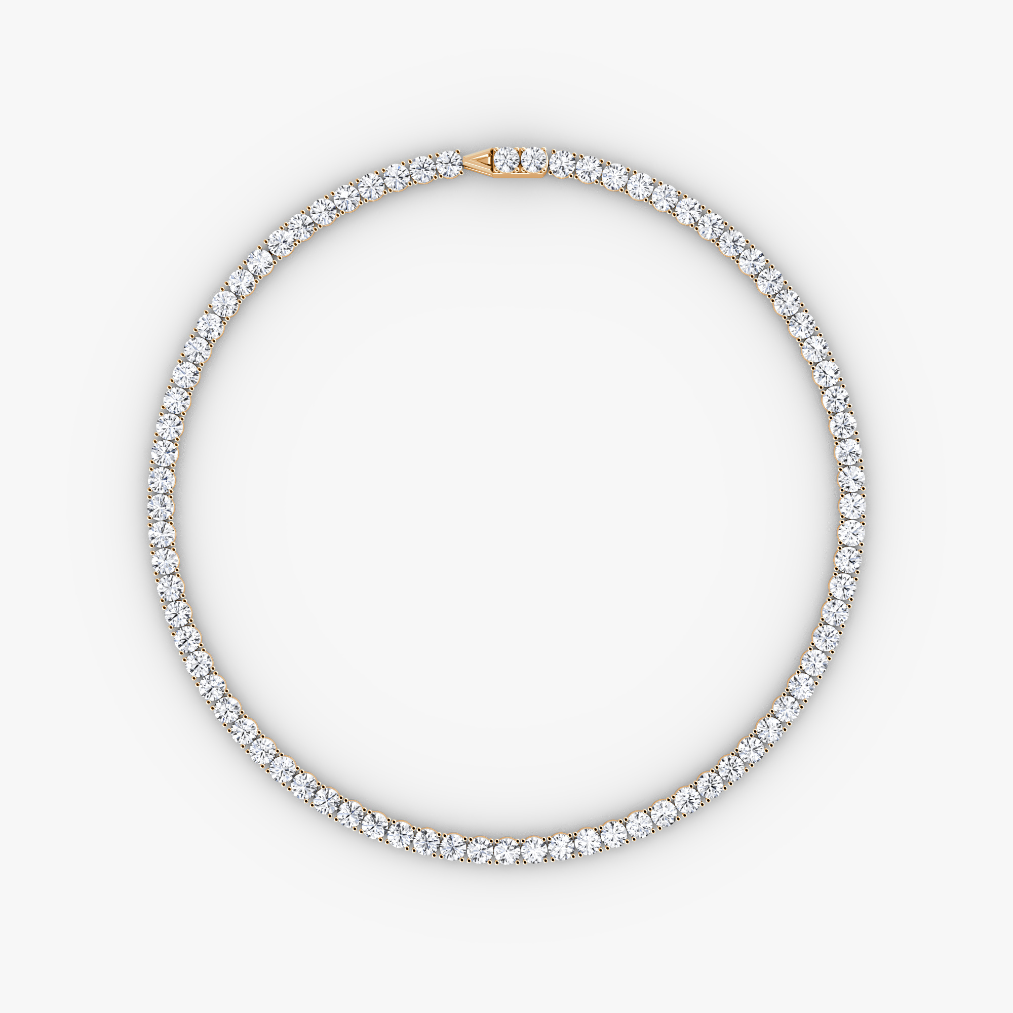 VRAI Classic Tennis Round Brilliant Necklaces | 14k Rose Gold