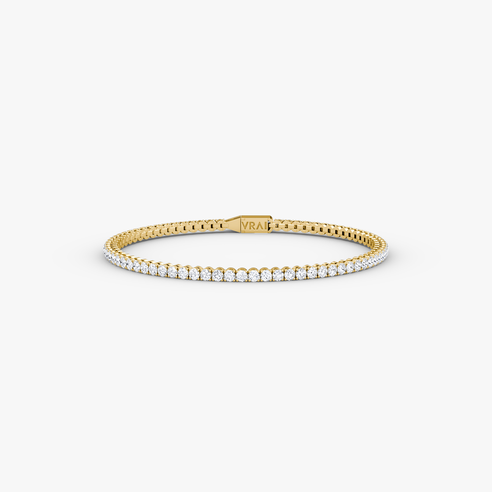 VRAI Classic Tennis Round Brilliant Bracelets | 14k Yellow Gold
