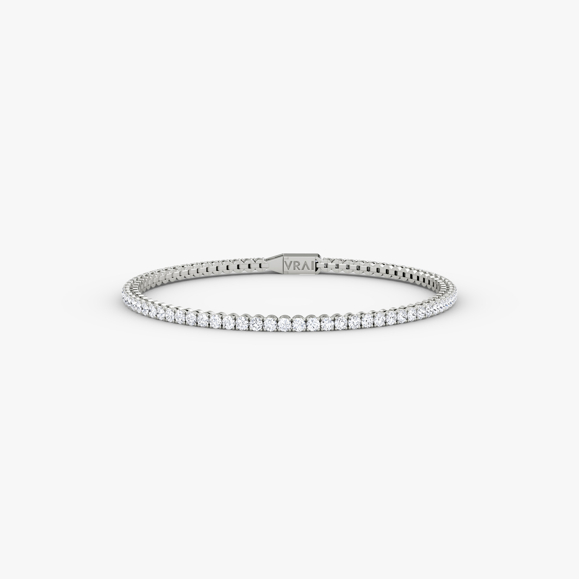VRAI Classic Tennis Round Brilliant Bracelets | 14k White Gold