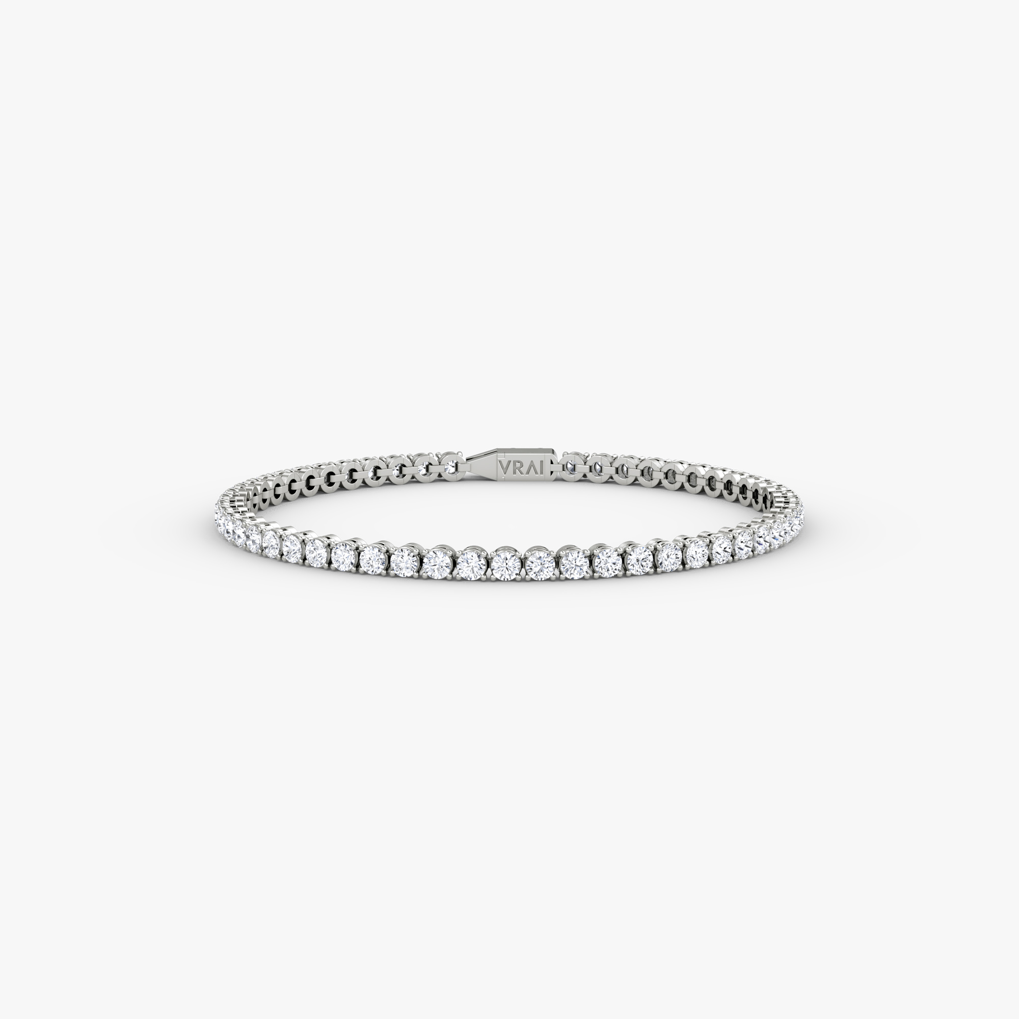 VRAI Classic Tennis Round Brilliant Bracelets | 14k White Gold