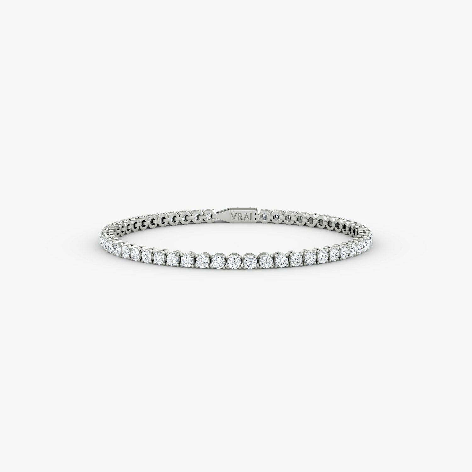 VRAI Classic Tennis Round Brilliant Bracelets | 14k White Gold