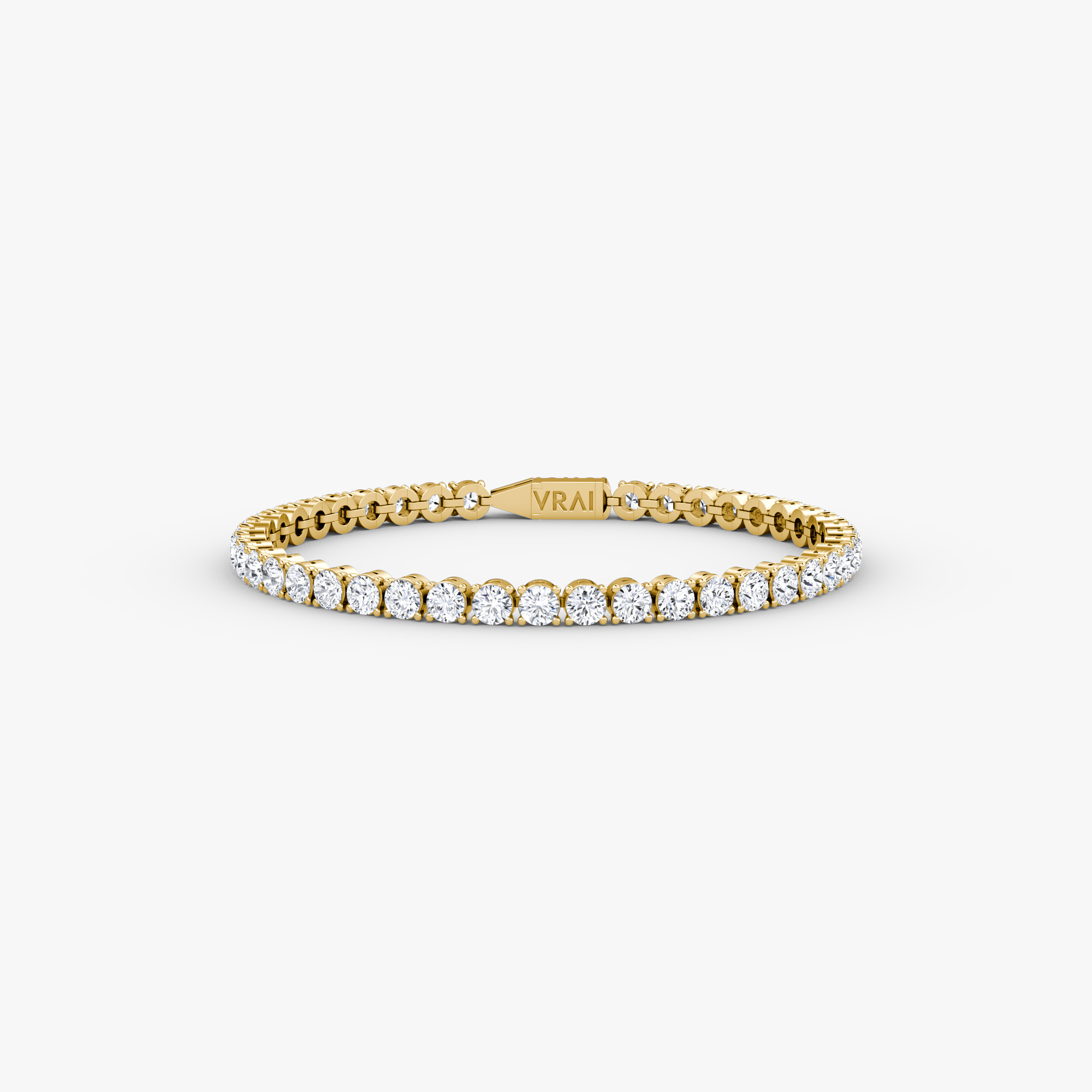 VRAI Classic Tennis Round Brilliant Bracelets | 14k Yellow Gold