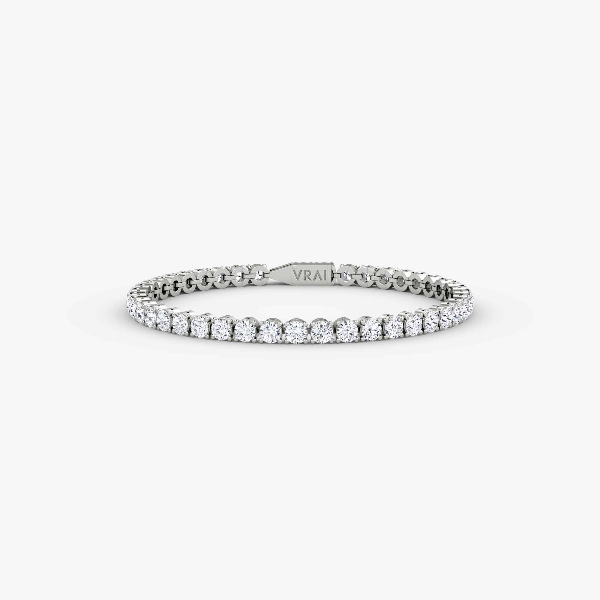 VRAI Classic Tennis Round Brilliant Bracelets | 14k White Gold