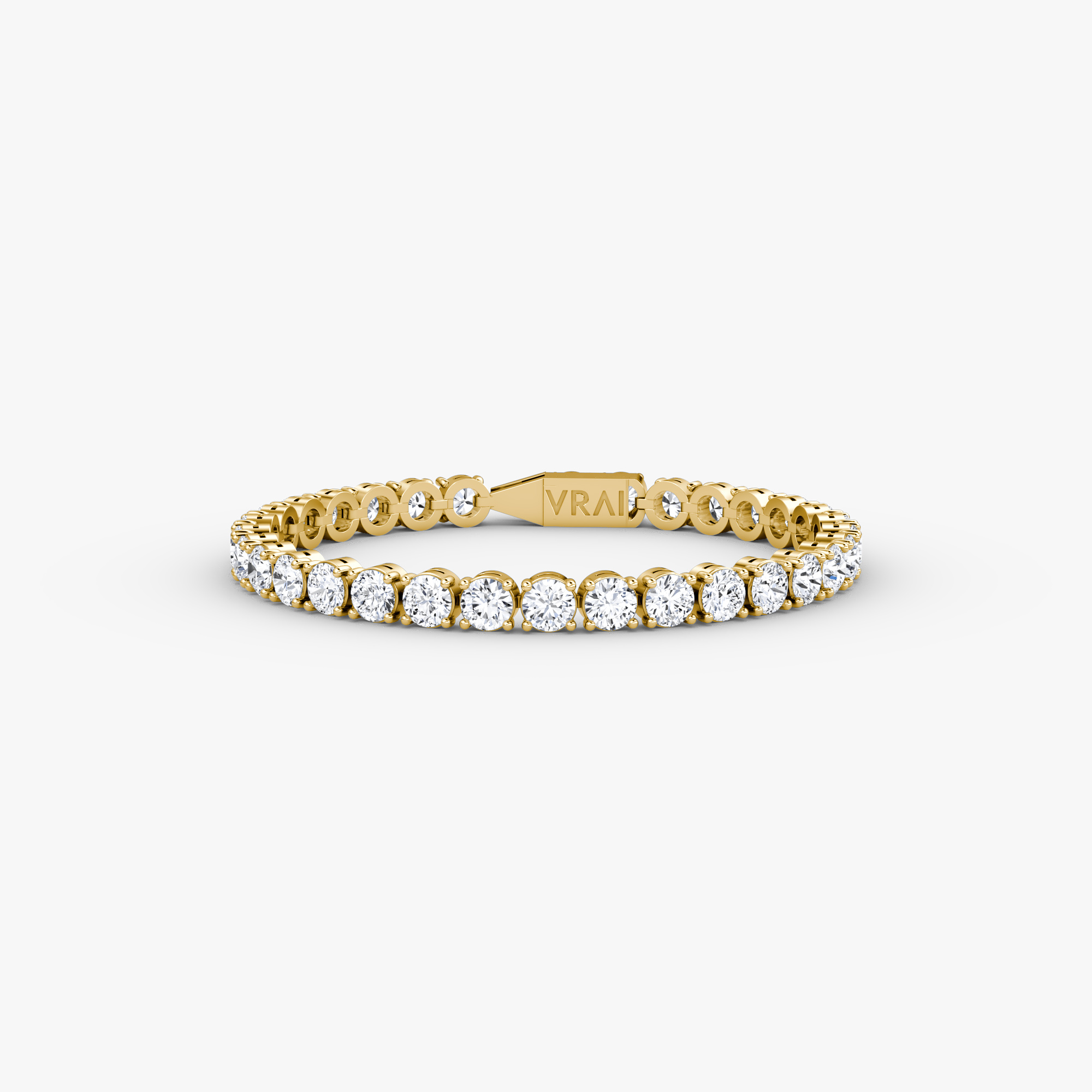 VRAI Classic Tennis Round Brilliant Bracelets | 14k Yellow Gold