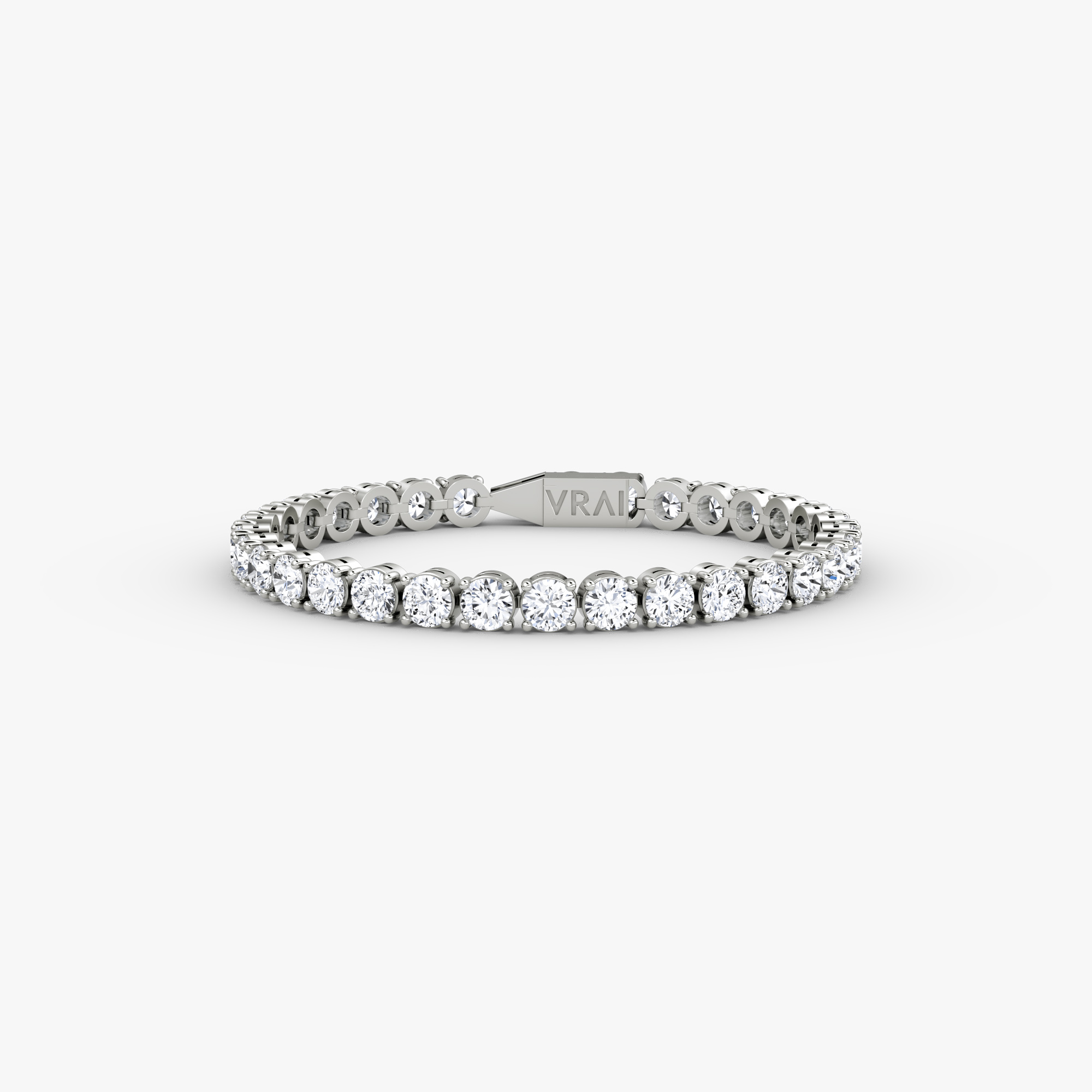 VRAI Classic Tennis Round Brilliant Bracelets | 14k White Gold