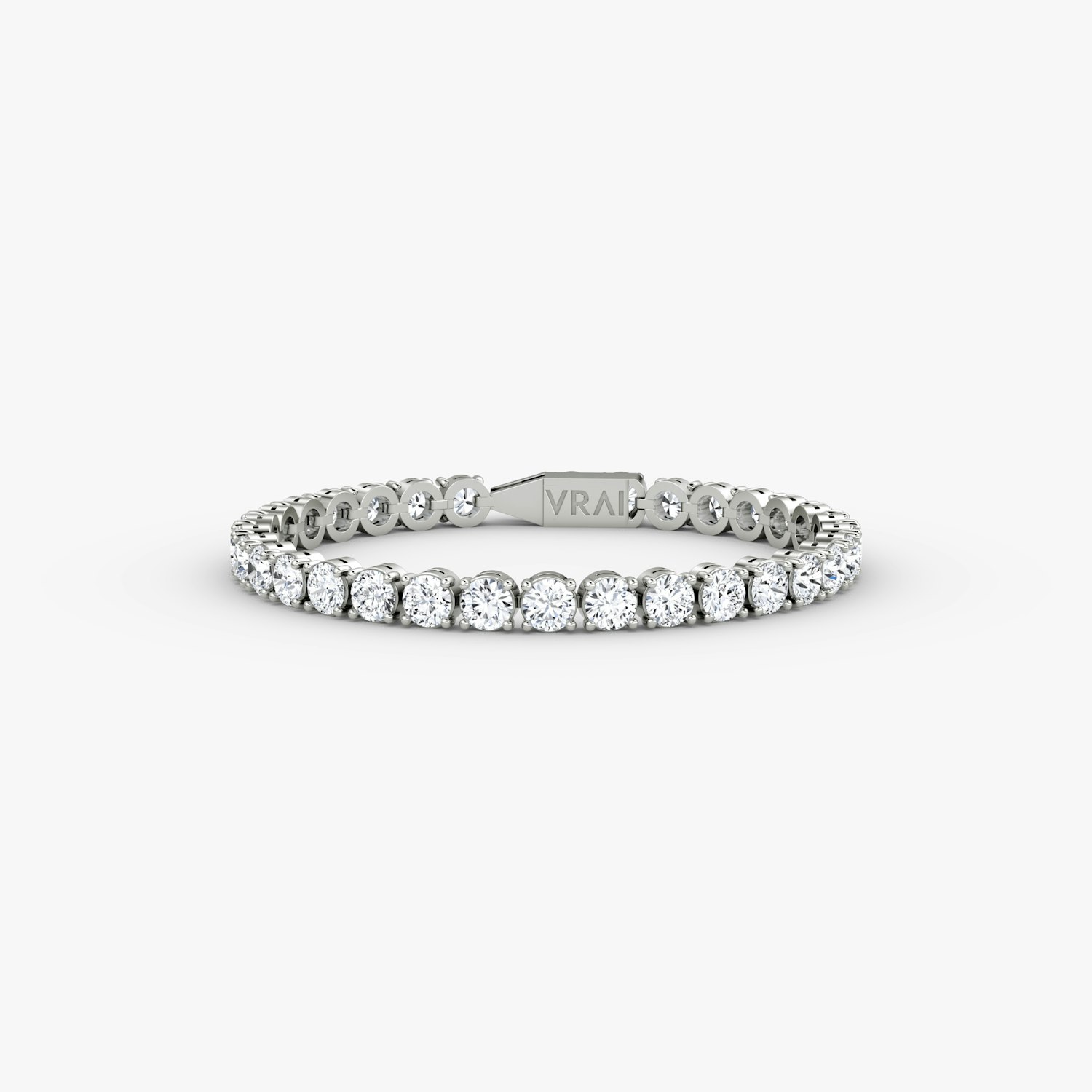 VRAI Classic Tennis Round Brilliant Bracelets | 14k White Gold