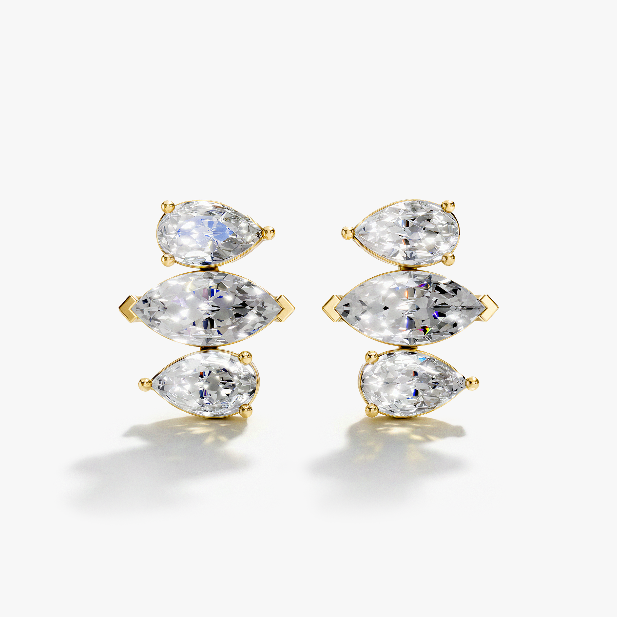 VRAI Alternating Shape Tennis Earrings Earrings | 14k Yellow Gold