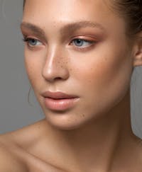 Pretty woman with freckles