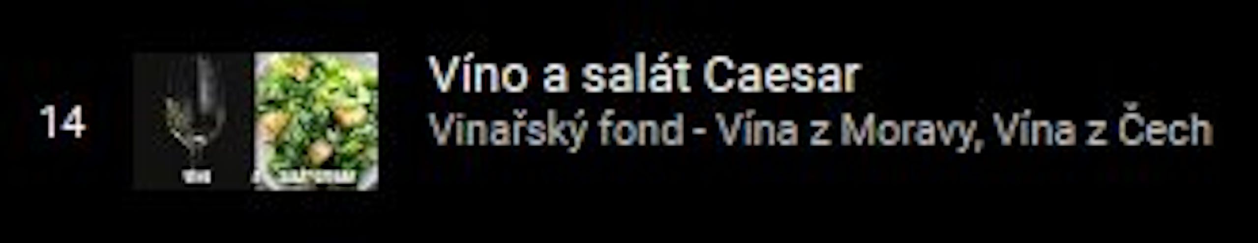 Víno a salát Caesar 