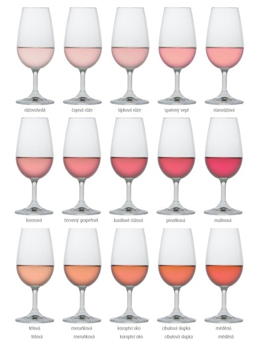 Barvy růžových vín