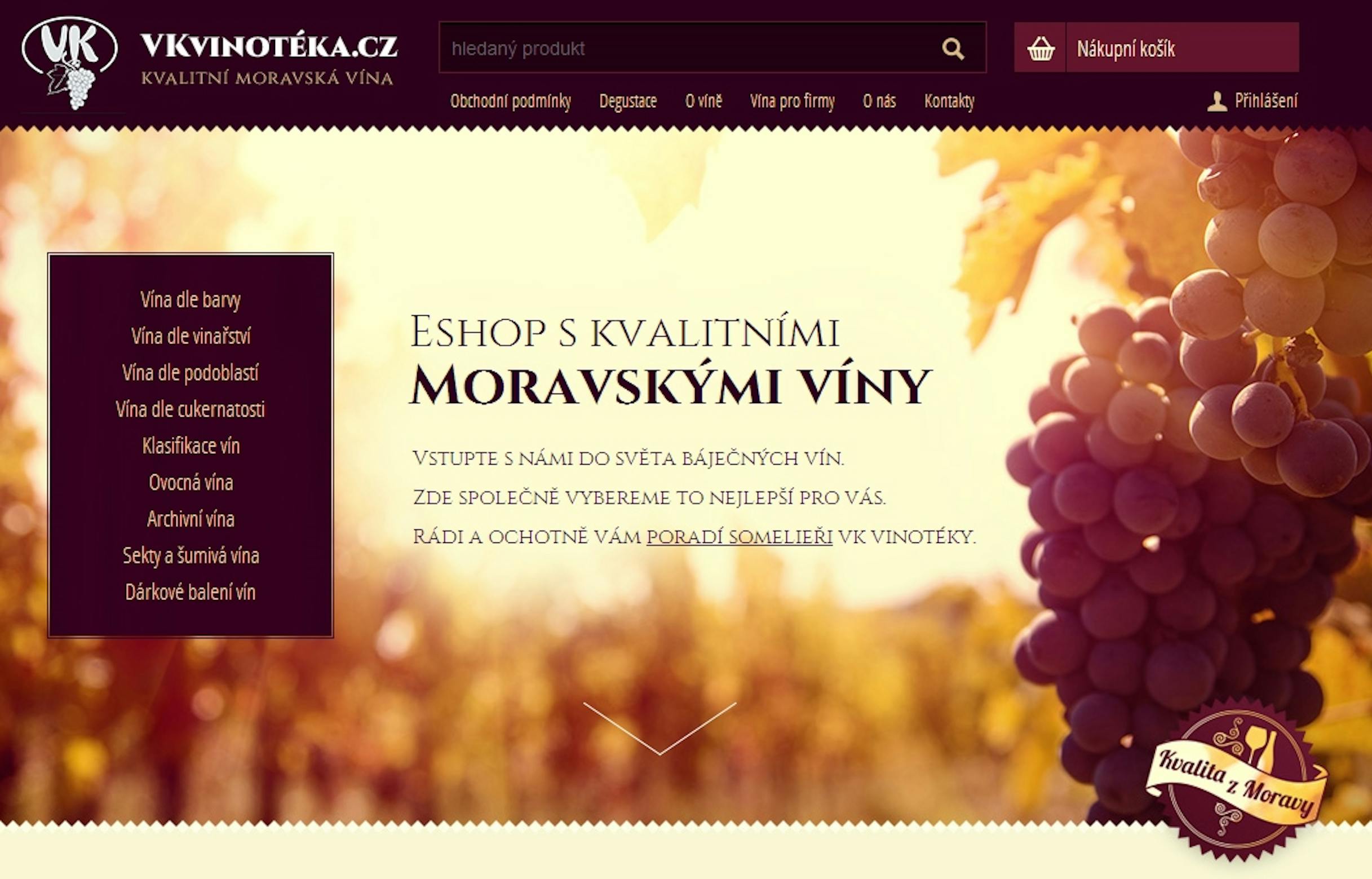 VK wine shop, Futurum Kolín shopping centre Wines from Czech Republic