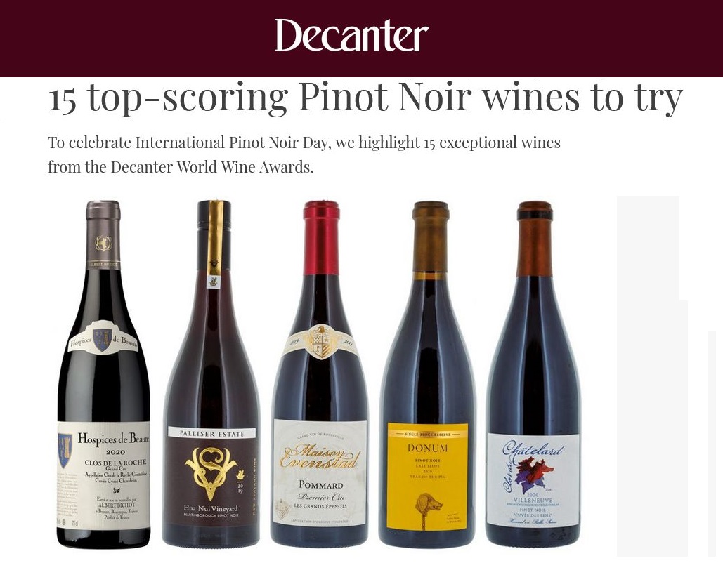 Decanter Moravský Pinot Noir je mezi nejlepšími Vína z Moravy a vína