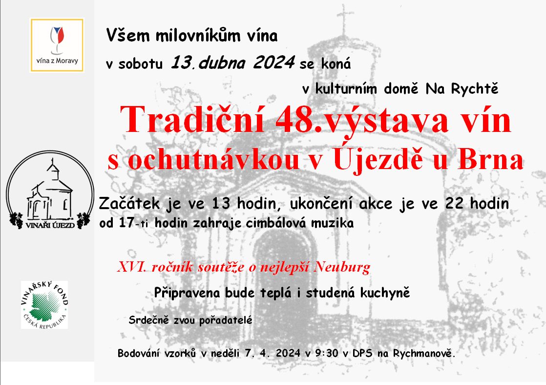 Tradiční 48. výstava vín v Újezdě u Brna | Újezd u Brna | 13. 4. 2024