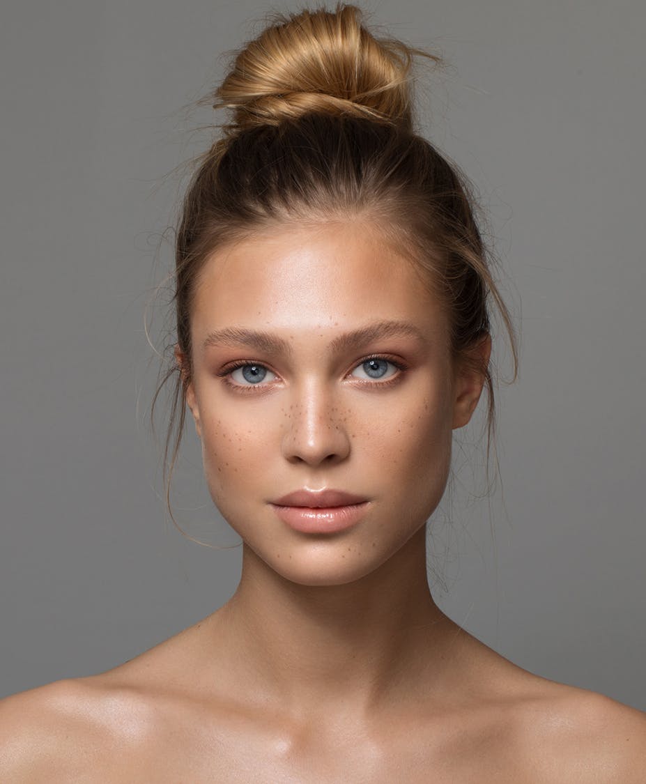 Woman with her hair up