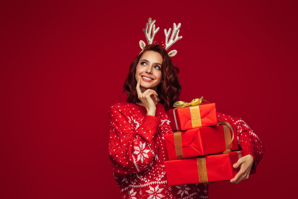 woman with a present 