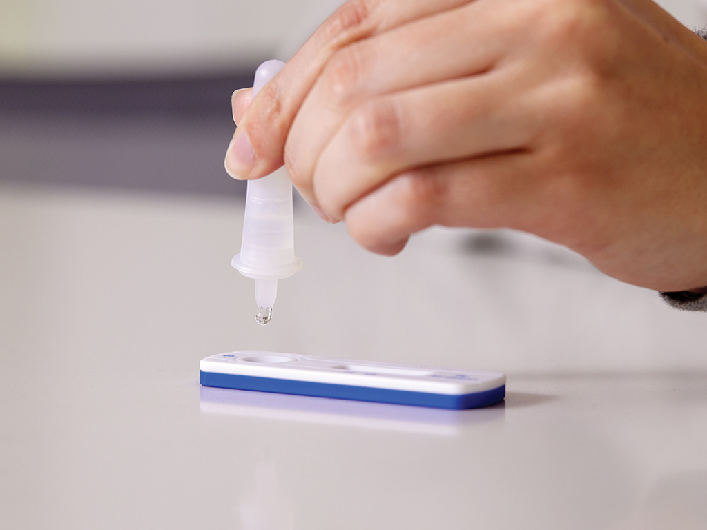 Tilsett prøve i kassetten