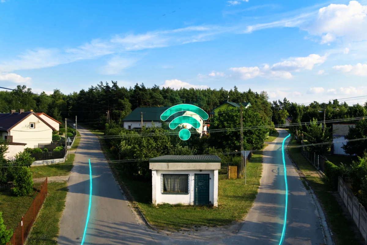 domek z ikonką Wifi na dachu