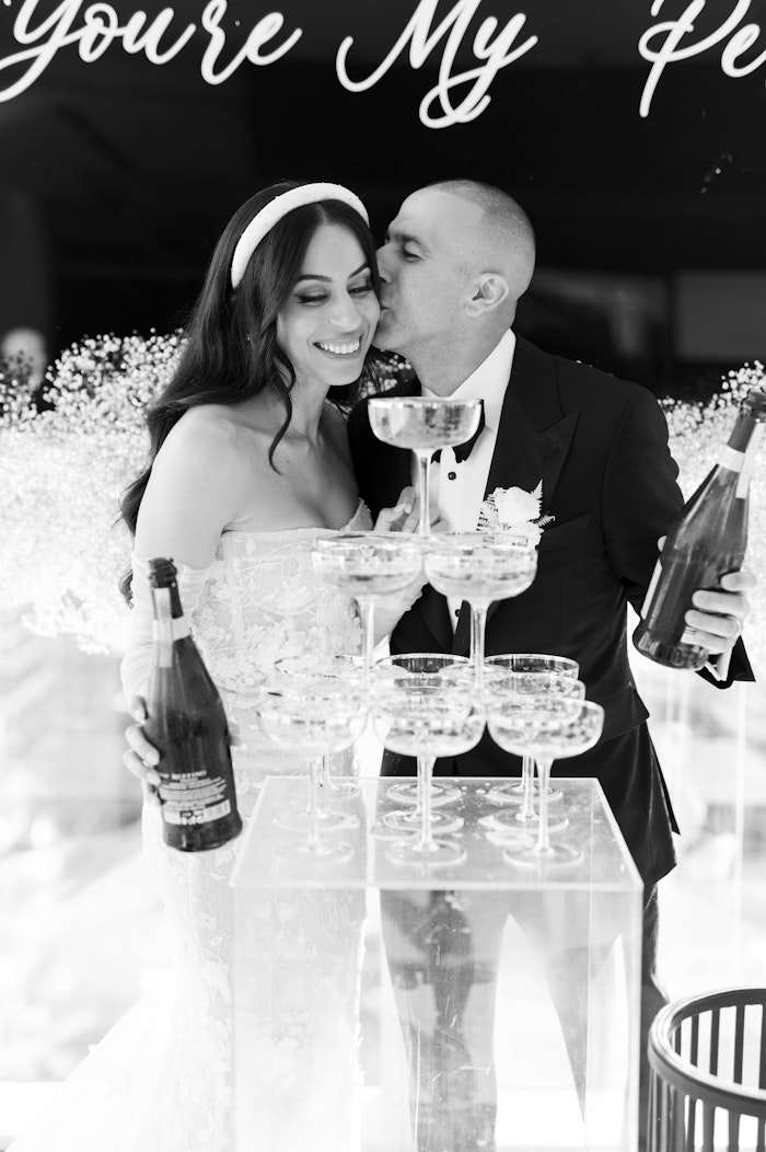 Champaign tower at Globe and Mail Centre wedding