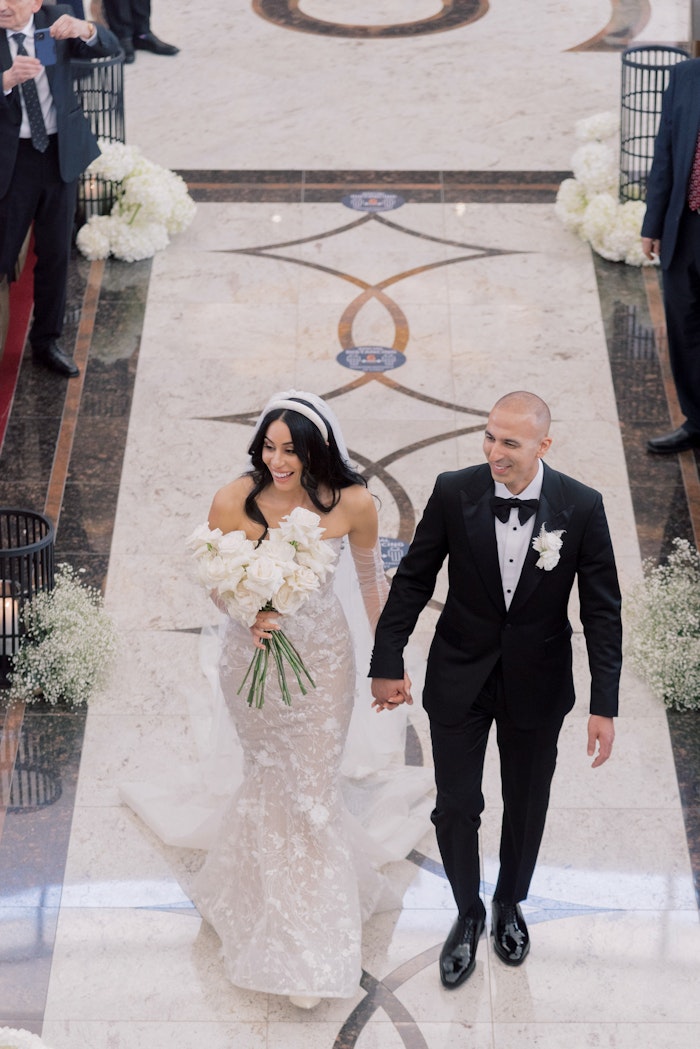 Coptic bride entering ceremony in traditional Toronto wedding