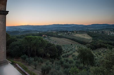 The Chianti hills as seen from the living room of Villa La Tavernaccia.