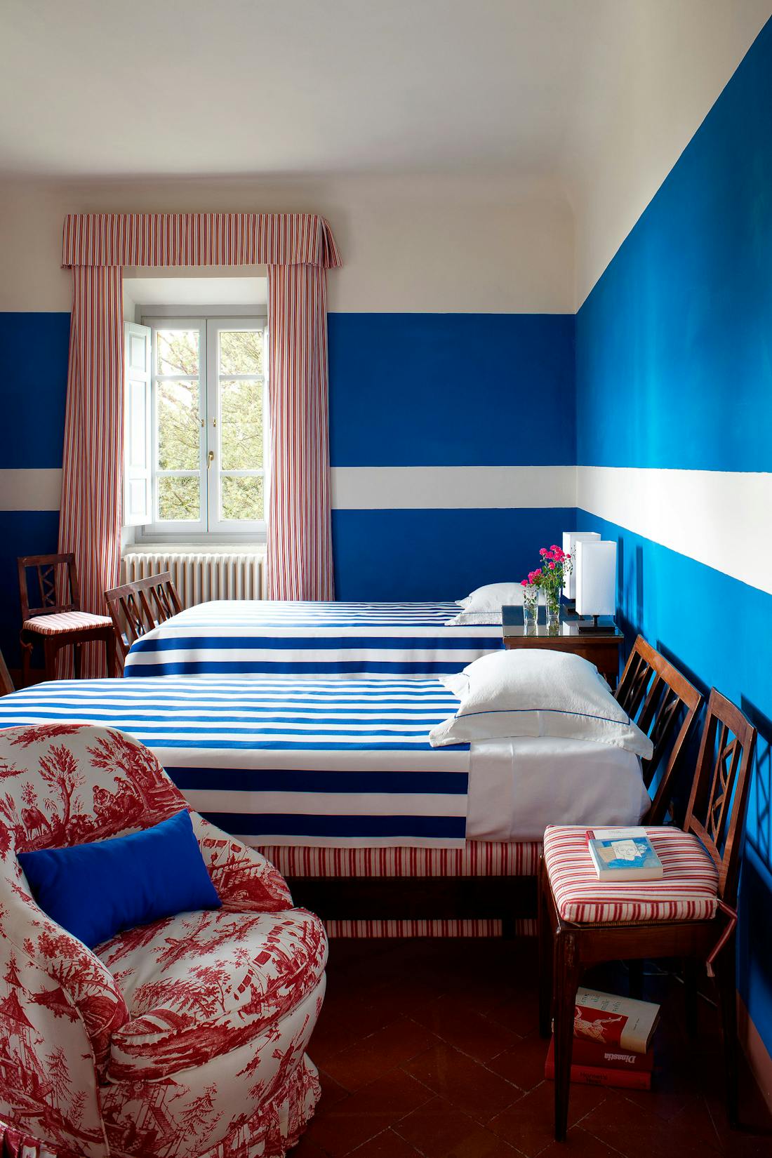 First twin bedroom First twin bedroom on the first floor of Villa Tavernaccia