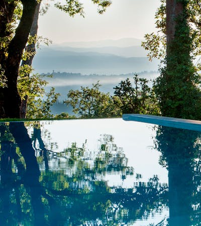 The view on the Chianti Hills from the swimming pool