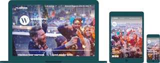 De RTL Weekend Magazine website weergegeven op desktop, tablet en mobiel